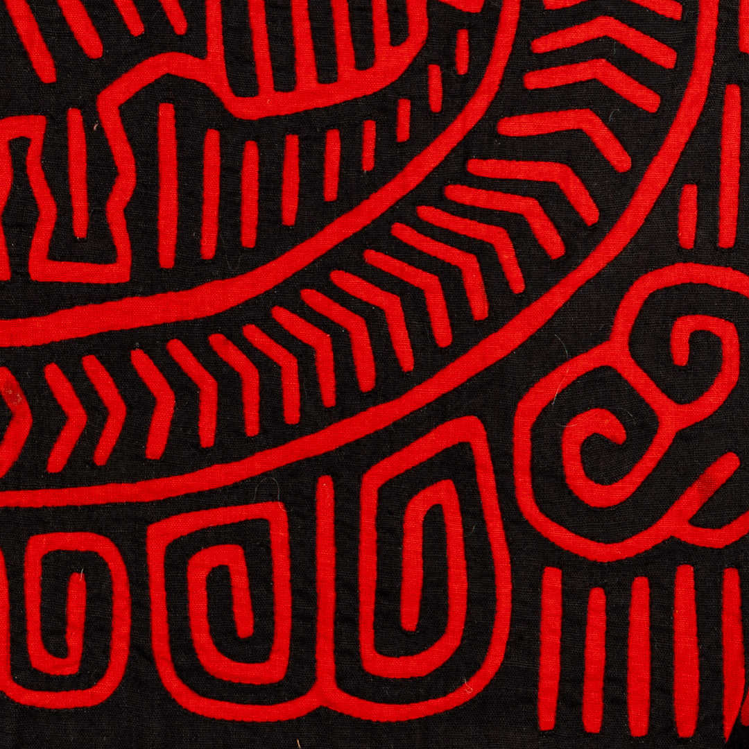 Black And Red Cheshire Cat Museum Quality Mola