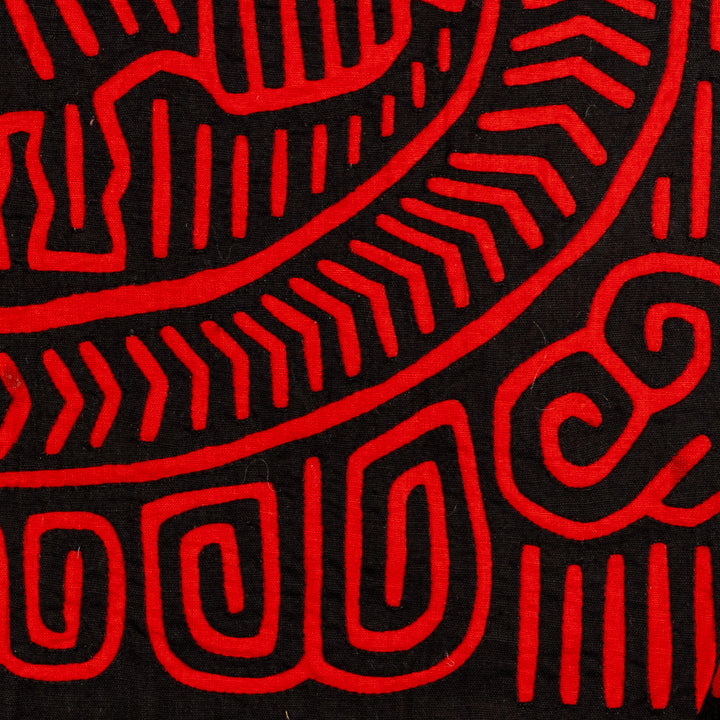 Black And Red Cheshire Cat Museum Quality Mola