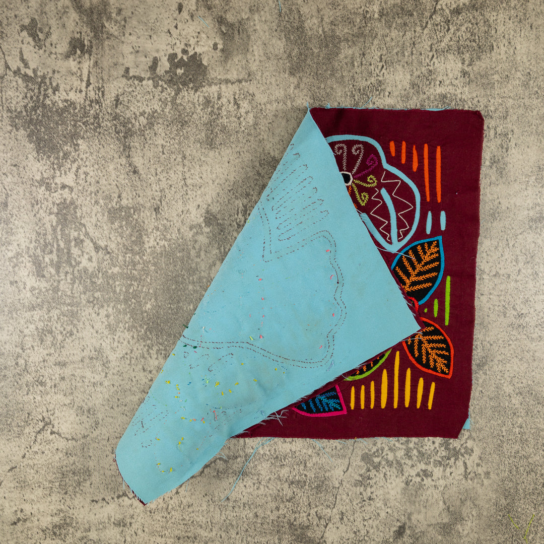 Burgundy And Turquoise Jungle Bird Mola