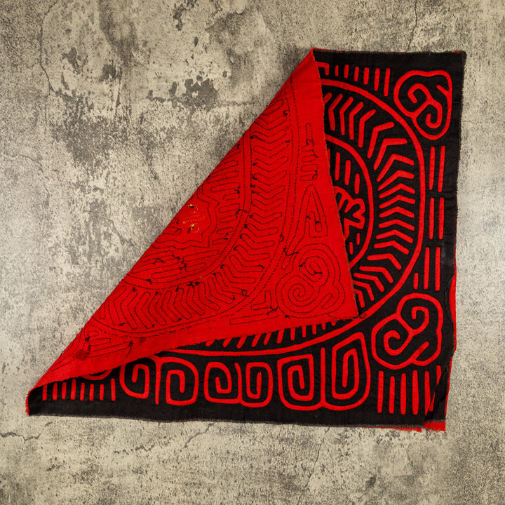 Black And Red Cheshire Cat Museum Quality Mola