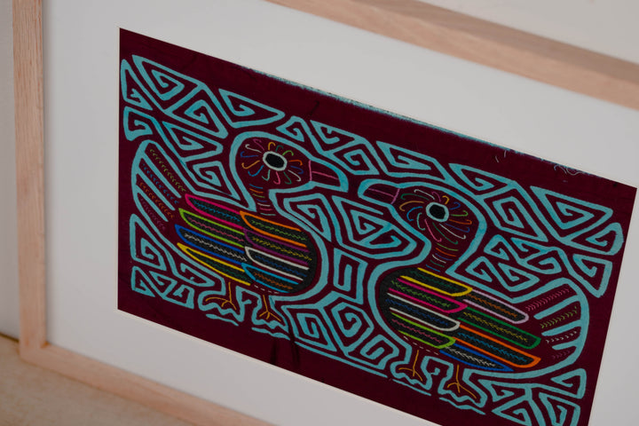 Burgundy And Turquoise Two Ducks A&