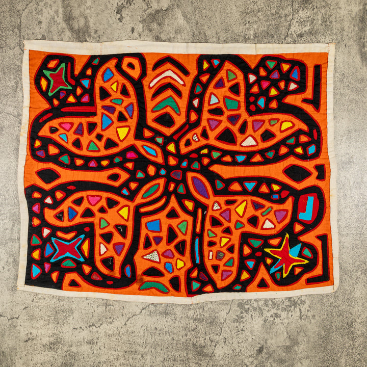 Psychedelic Orange Tulip Flowers Museum Quality Mola