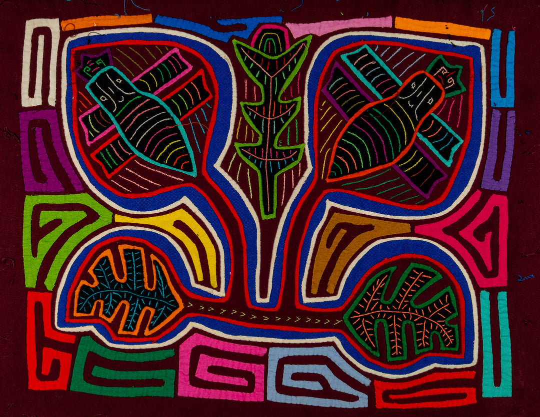 Burgundy Butterfly And Flower Mola