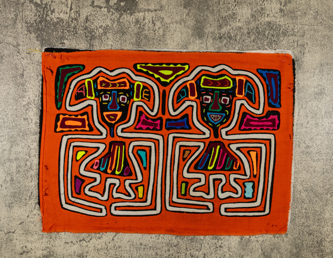 Orange And White Long Arm Twin Sister Mola