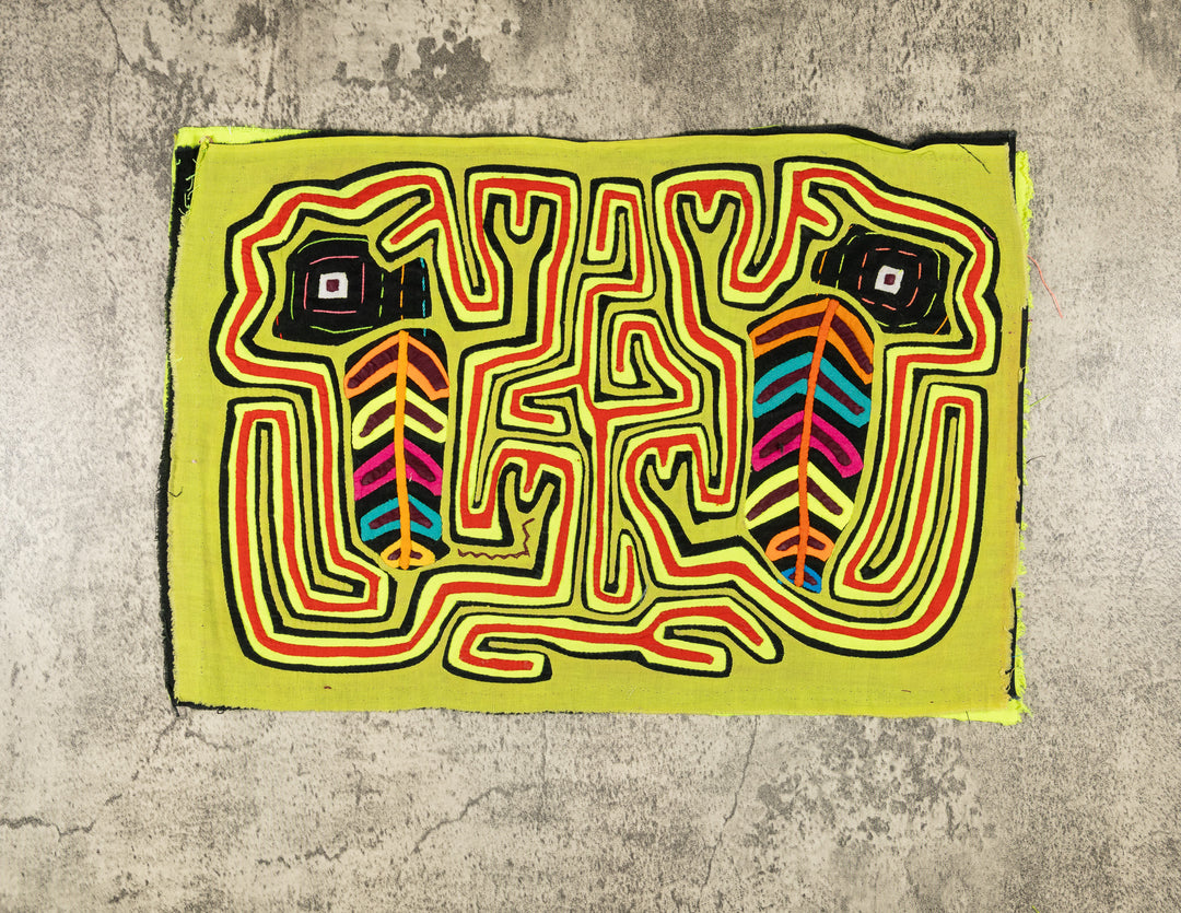 Red And Chartreuse Jungle Critters Climbing To The Sky Mola