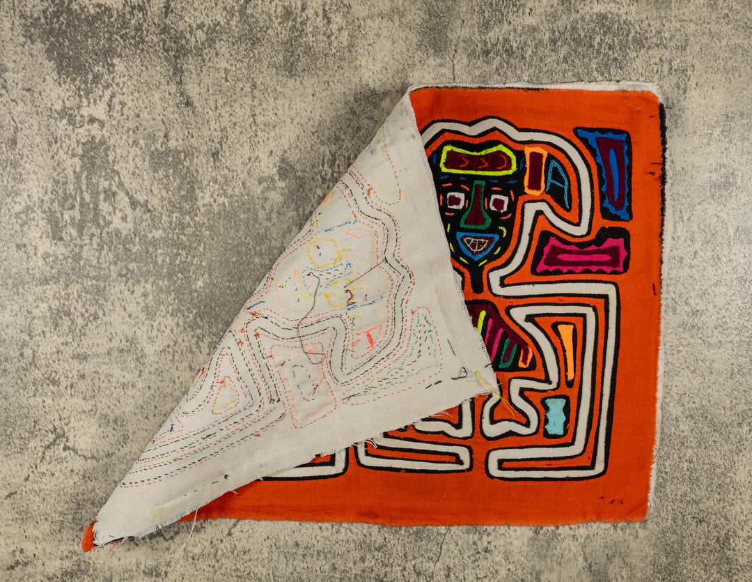 Orange And White Long Arm Twin Sister Mola