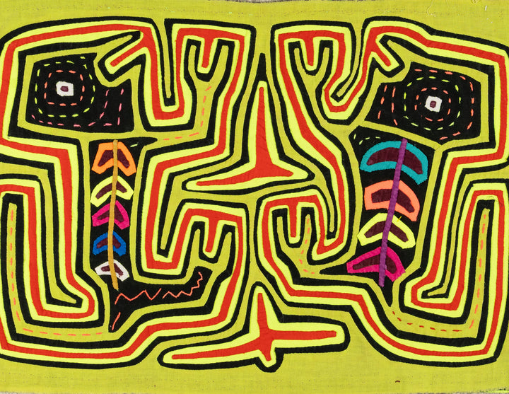 Red And Chartreuse Jungle Critters Climbing To The Sky Mola