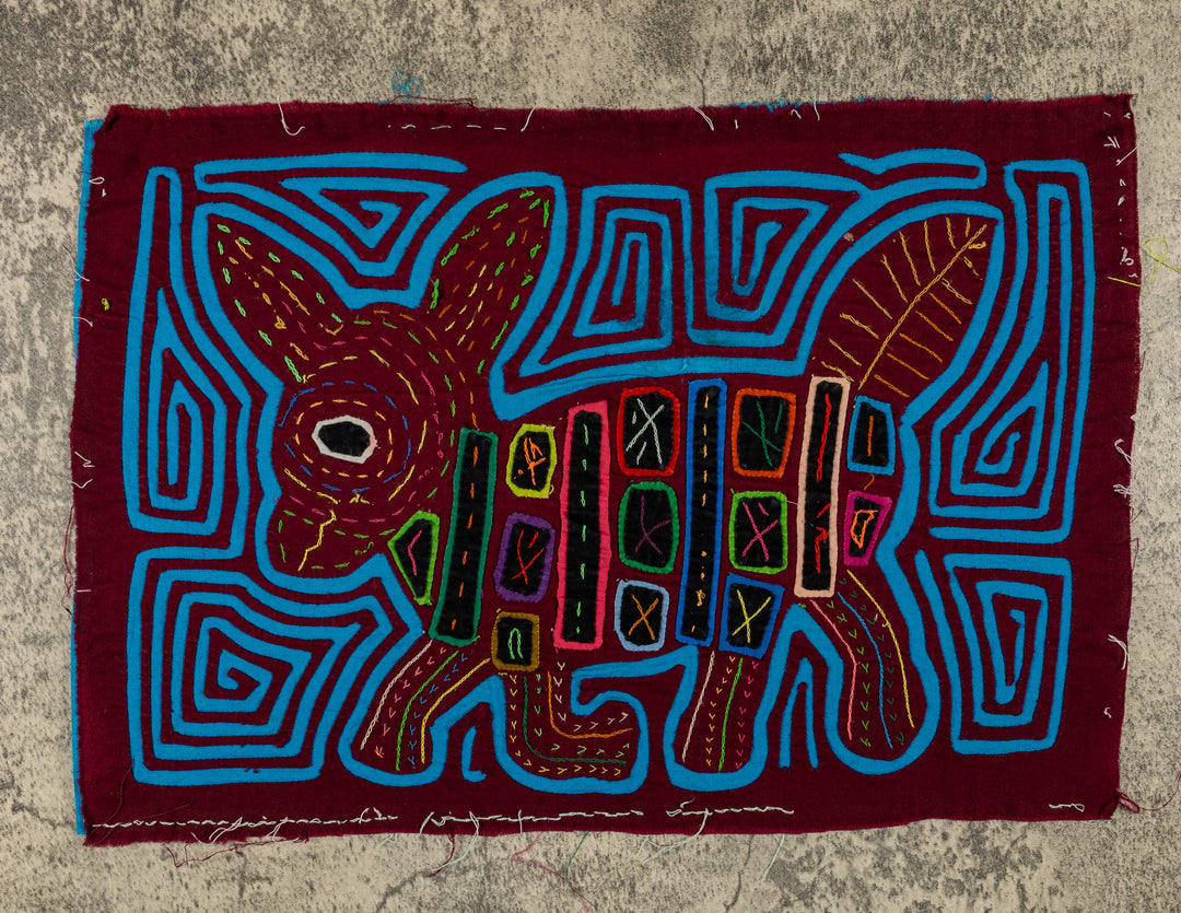 Maroon And Turquoise Big Ear Puppy Dog Mola