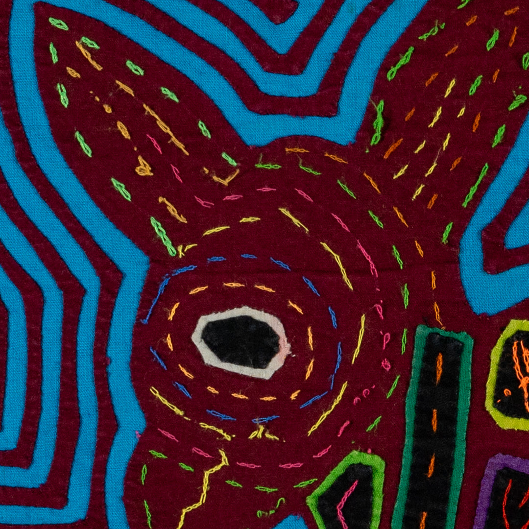 Maroon And Turquoise Big Ear Puppy Dog Mola