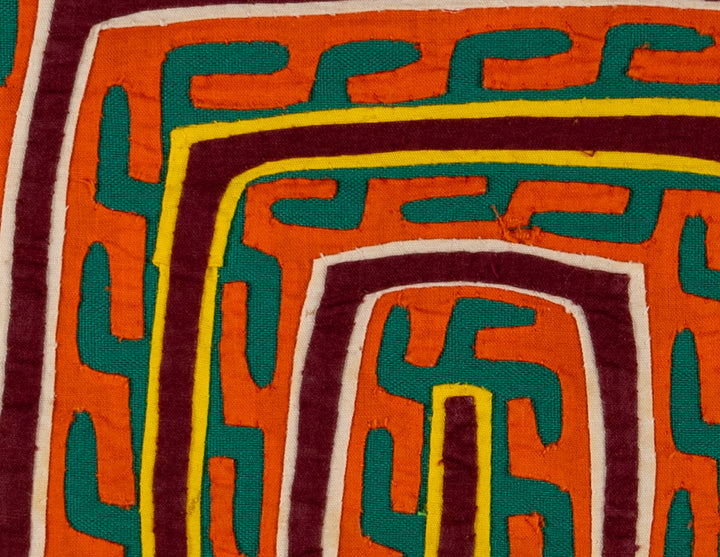 Orange And Green Hermit Crab Trail Design Mola