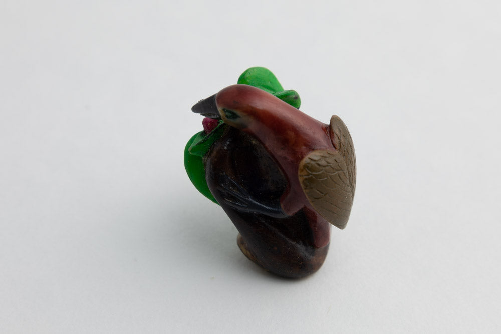 Wounaan Indian Redhead Bird Tagua Carving Panama