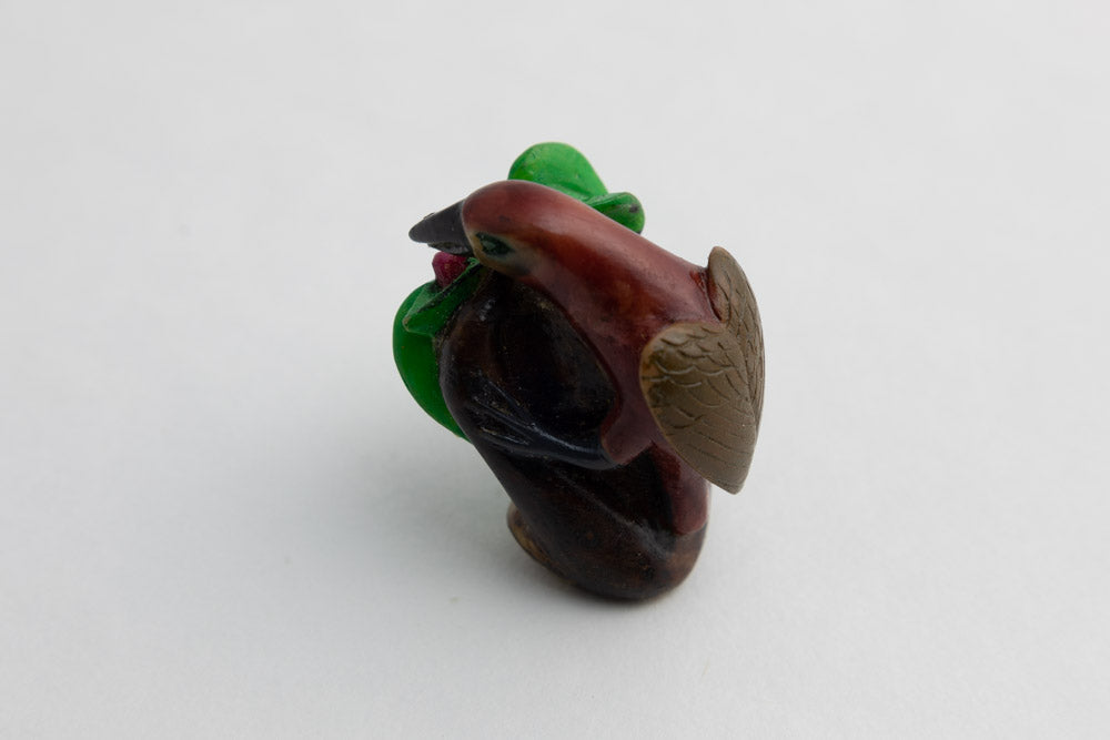 Wounaan Indian Redhead Bird Tagua Carving Panama