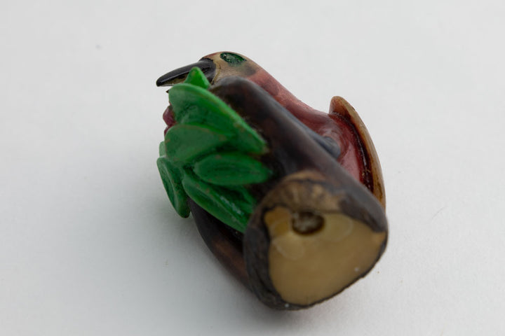 Wounaan Indian Redhead Bird Tagua Carving Panama