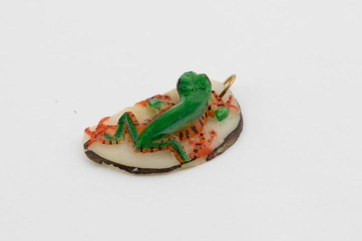 Wounaan Embera Tree Frog Tagua Nut Pendant Carving Panama