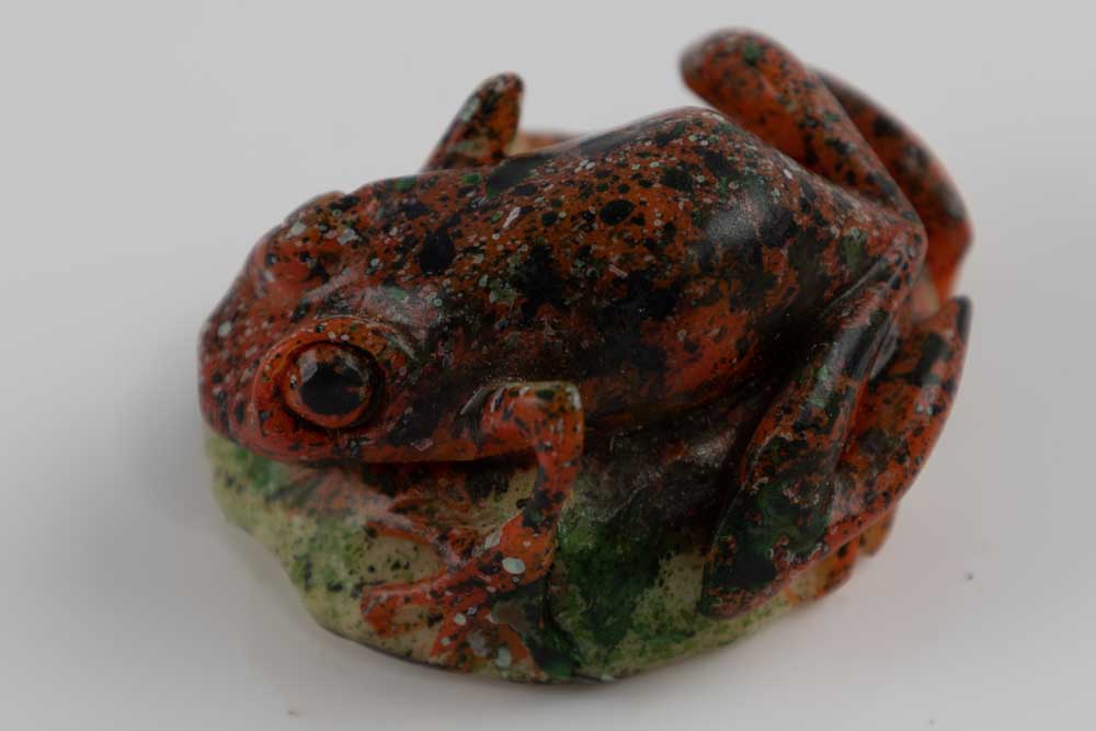 Wounaan Indian Special Ink technique Frog Tagua Nut Carving