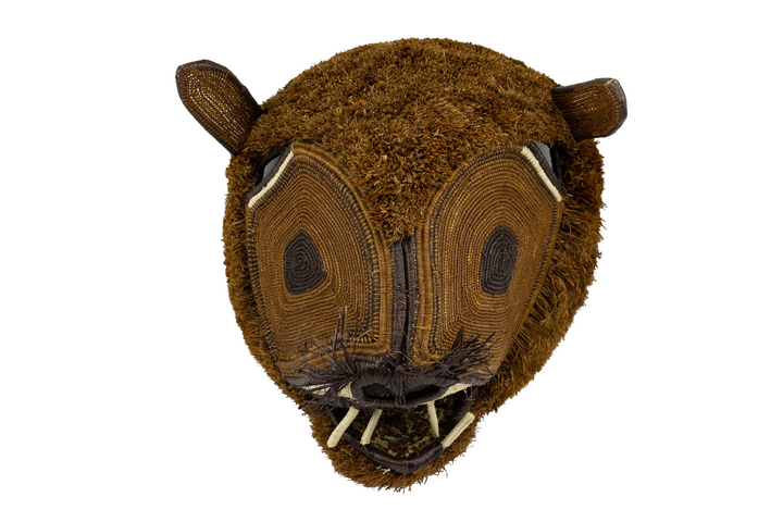 Hand Woven African Feline Lion Mask Panama