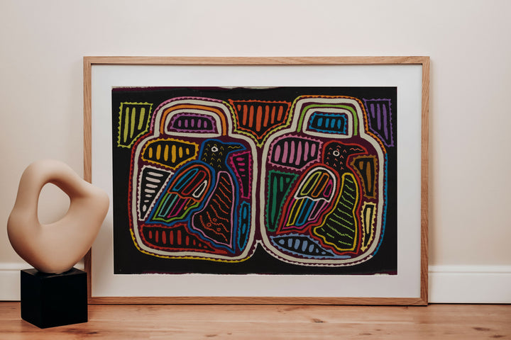 Rainbow Black Bird in Bottle Mola