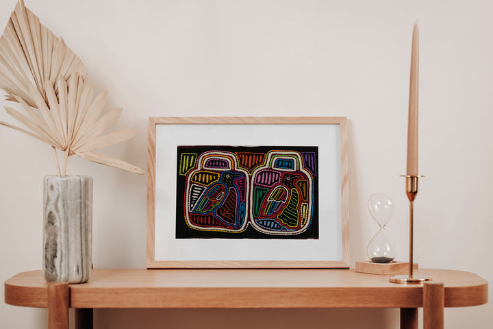 Rainbow Black Bird in Bottle Mola