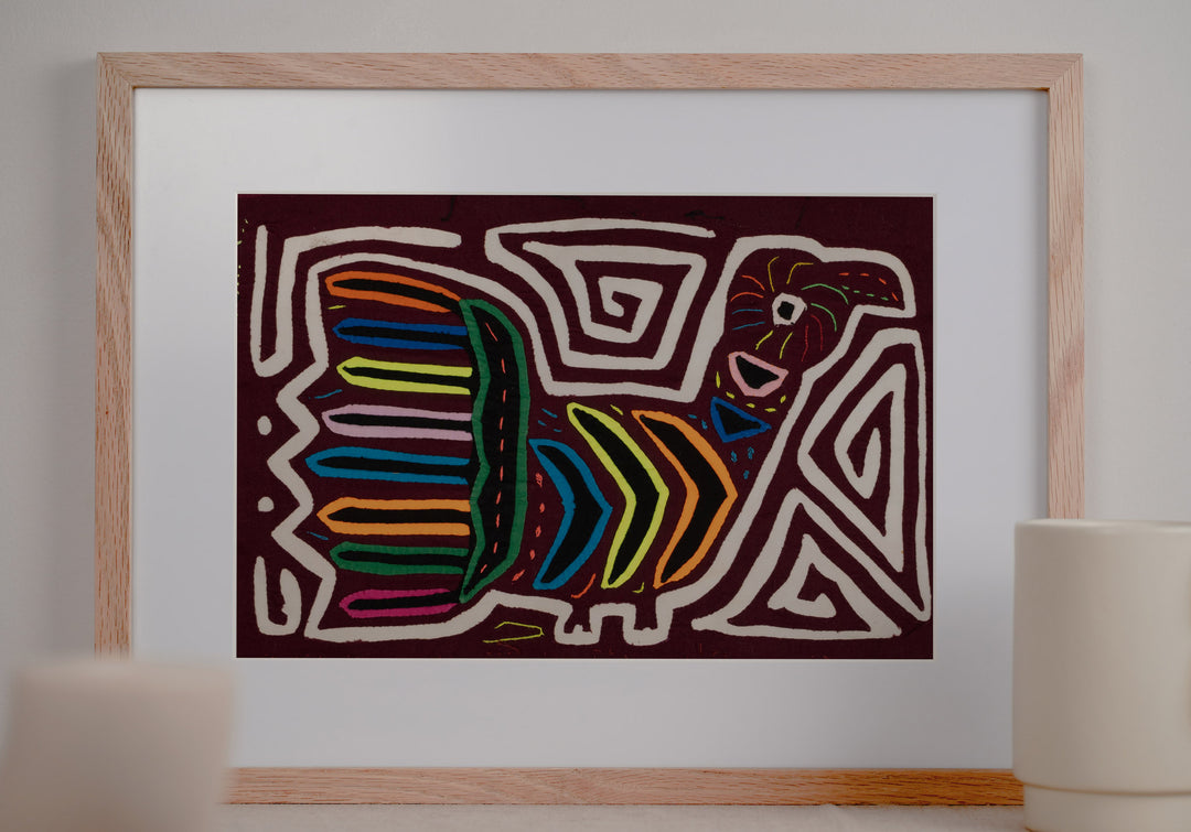 Vintage Burgundy And White Barnyard Bird Mola