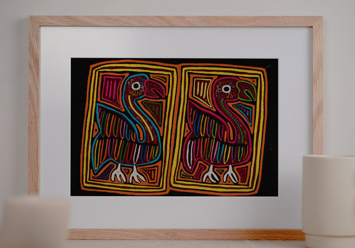 Black Orange and Gold Goose Mola