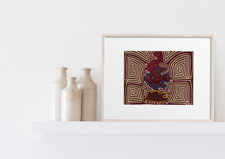 Vintage Tropical Fish and Bird Mola