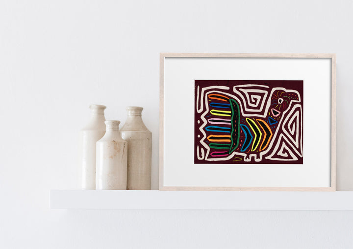 Vintage Burgundy And White Barnyard Bird Mola