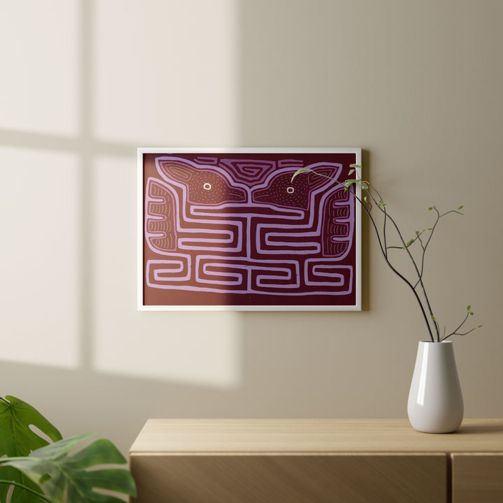 Mate To Lavender Purple Bird Optical Illusion Mola