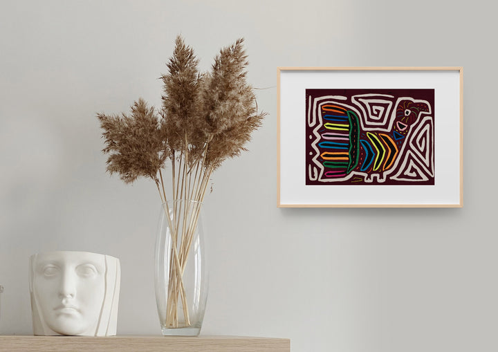 Vintage Burgundy And White Barnyard Bird Mola