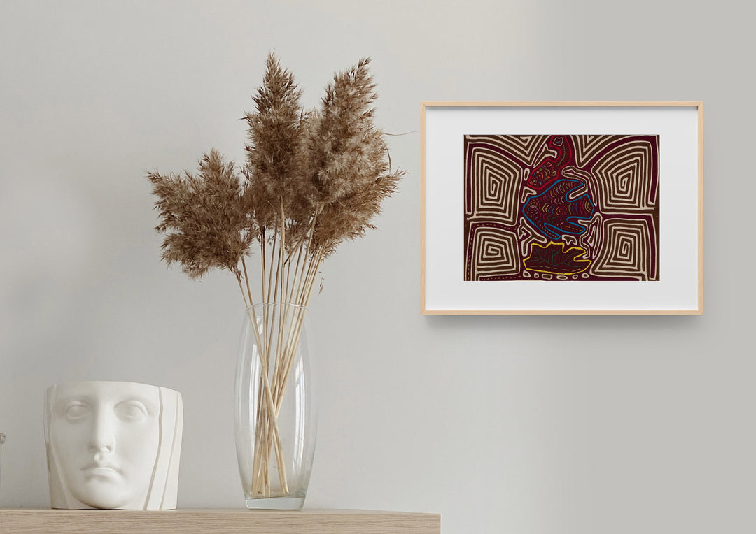 Vintage Tropical Fish and Bird Mola