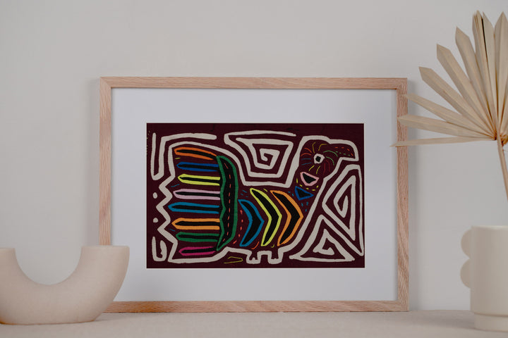 Vintage Burgundy And White Barnyard Bird Mola