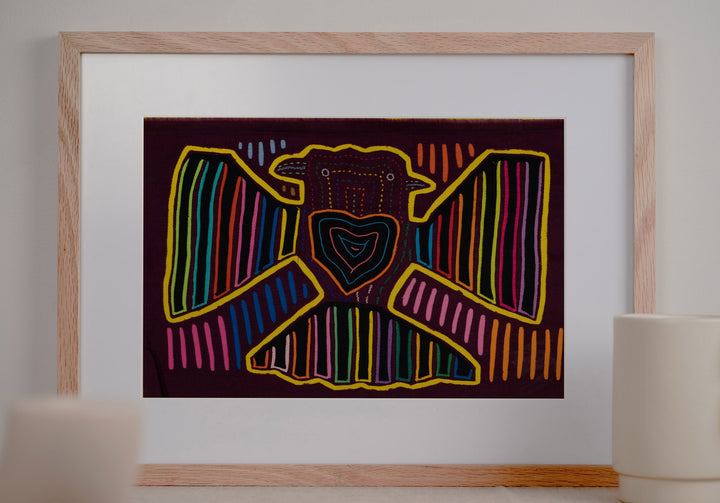 Burgundy And Yellow Two Head Thunderbird Big Heart Mola