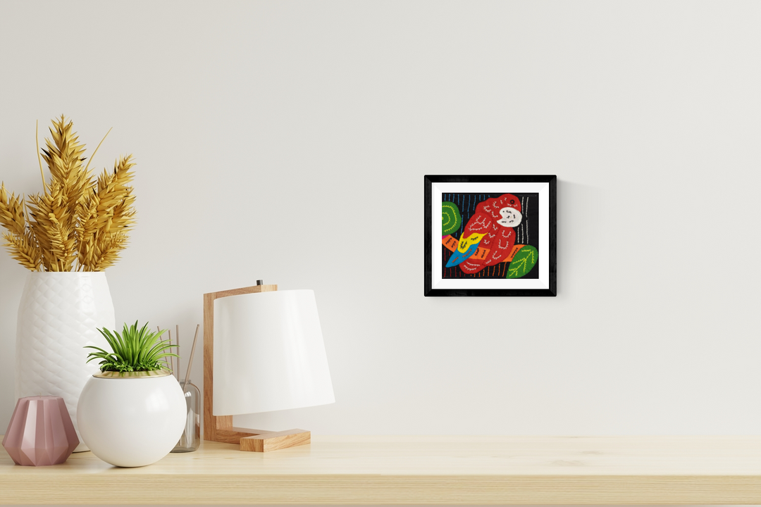 Handmade Red Macaw Tropical Bird Panama Molita