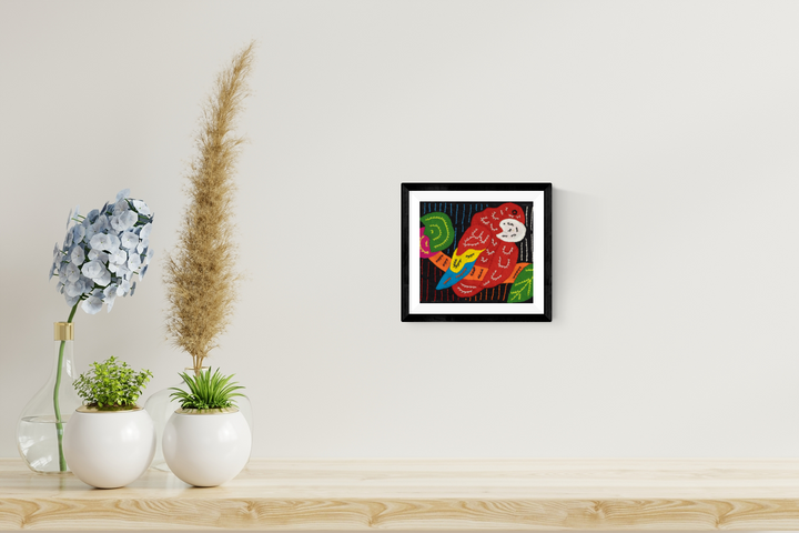 Handmade Red Macaw Tropical Bird Panama Molita