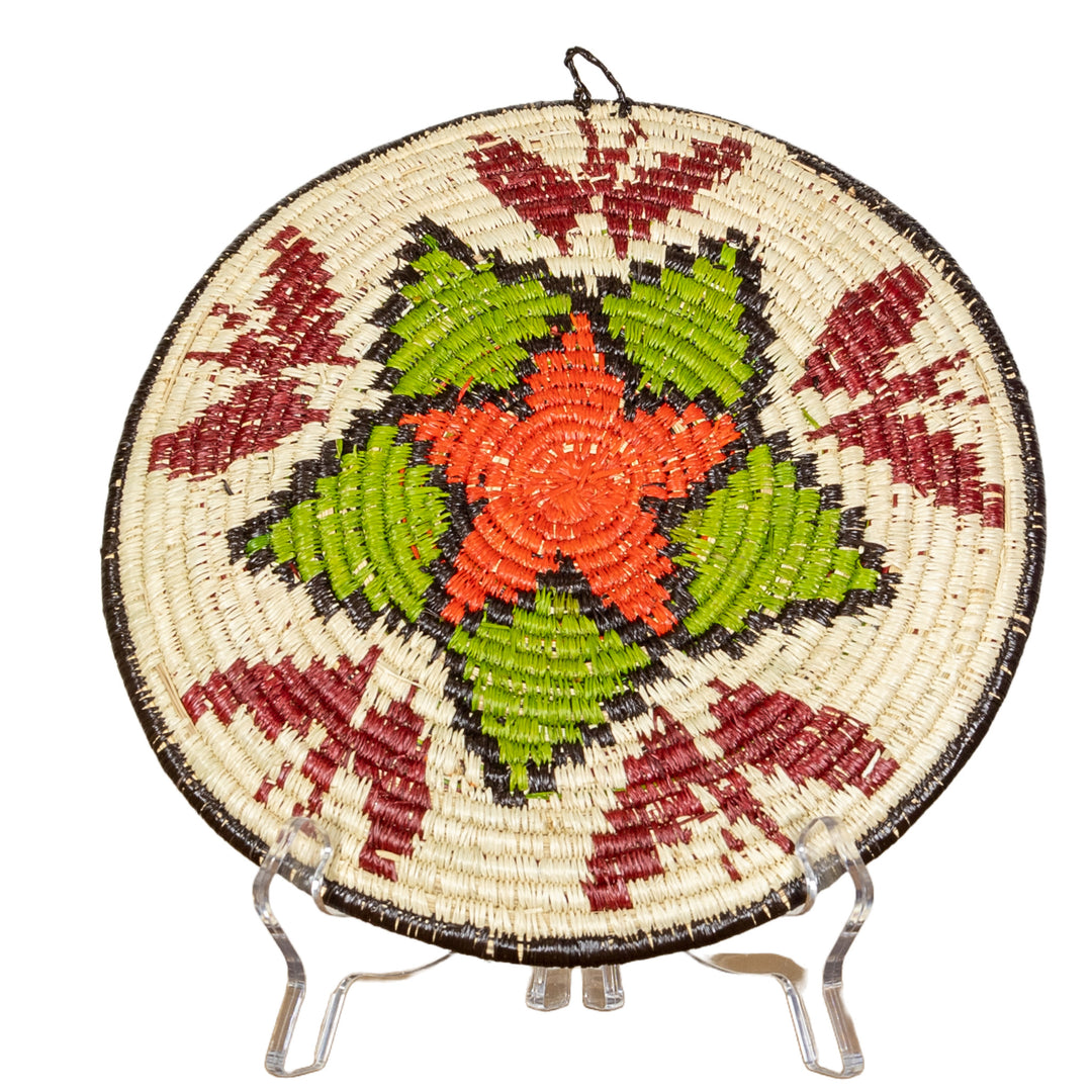 Green And Red Flower with Butterflies Basket Plate