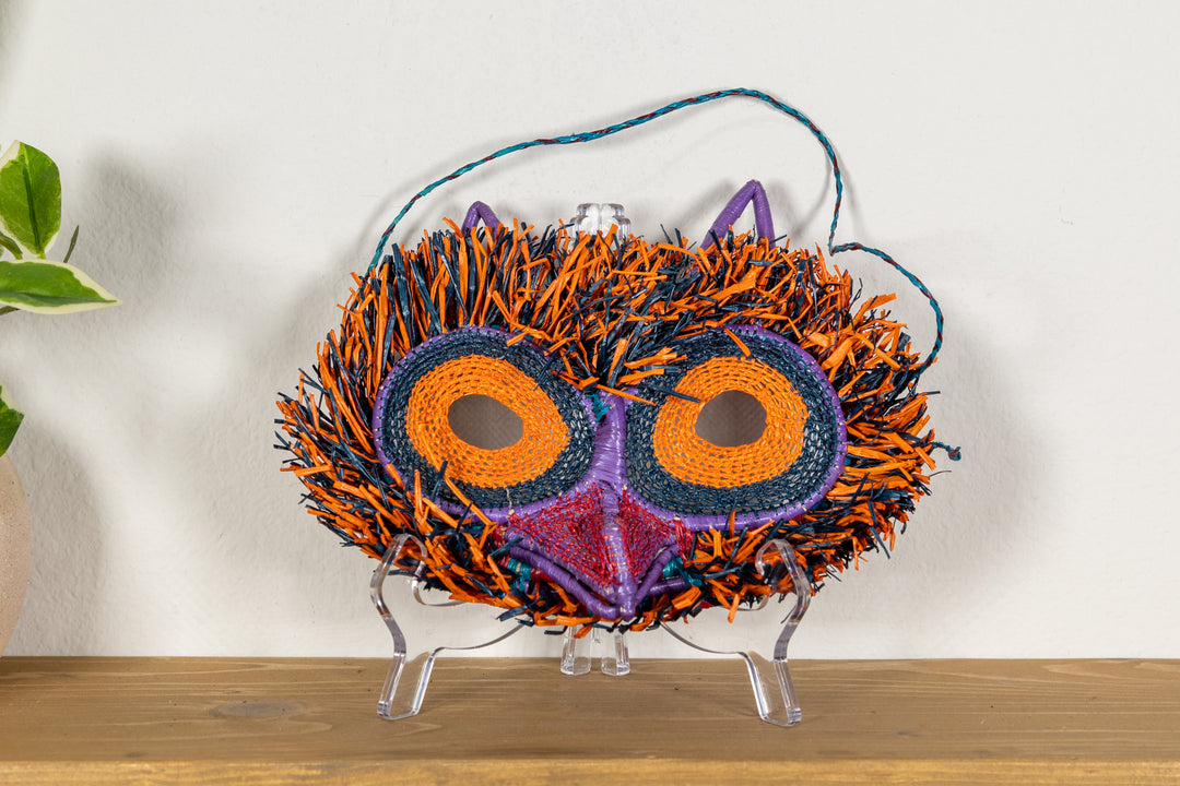 Orange Fiesta Owl Mask