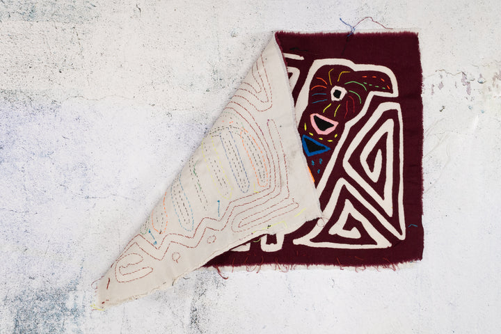 Vintage Burgundy And White Barnyard Bird Mola