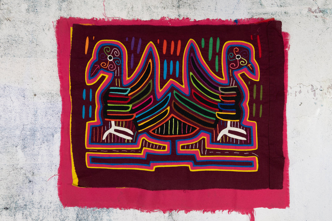 Intriguing Black and Pink Duck Mola