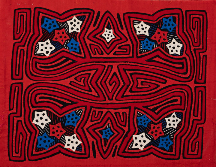 Orange Red White Blue Star Mola
