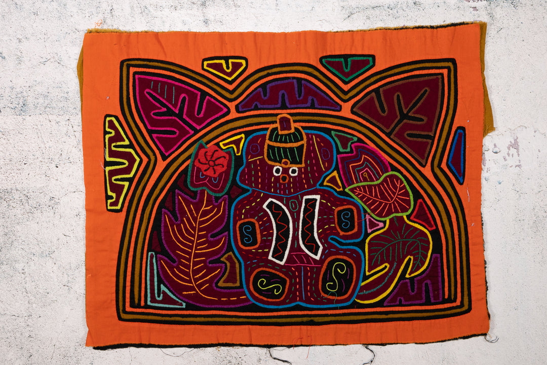 Orange and Purple Teddy Bear Two Mola