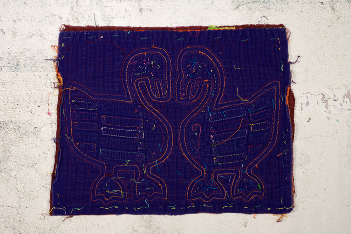 Maroon Blue Loose Goose Talk Mola
