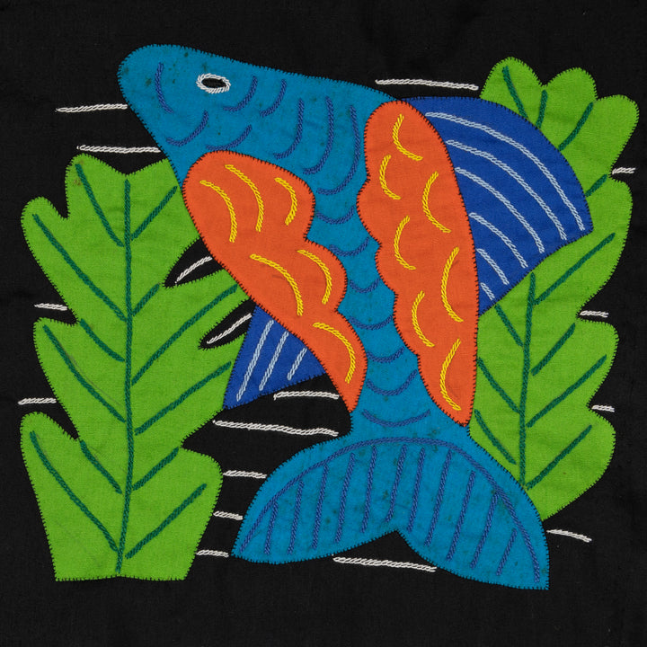 Blue And Orange Dolphin Among Ferns Molita