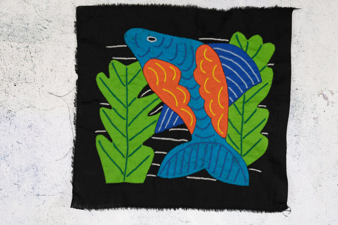 Blue And Orange Dolphin Among Ferns Molita