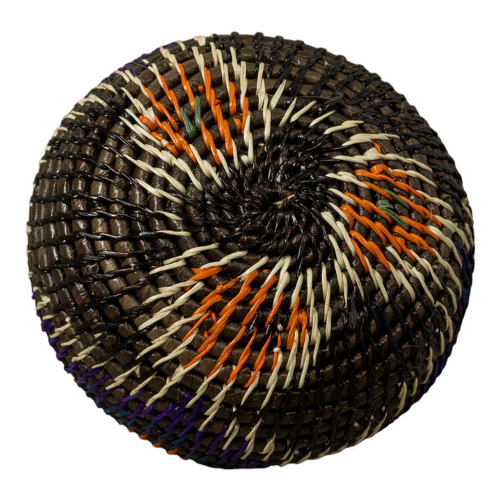 Purple White And Orange Rainforest Basket With Top
