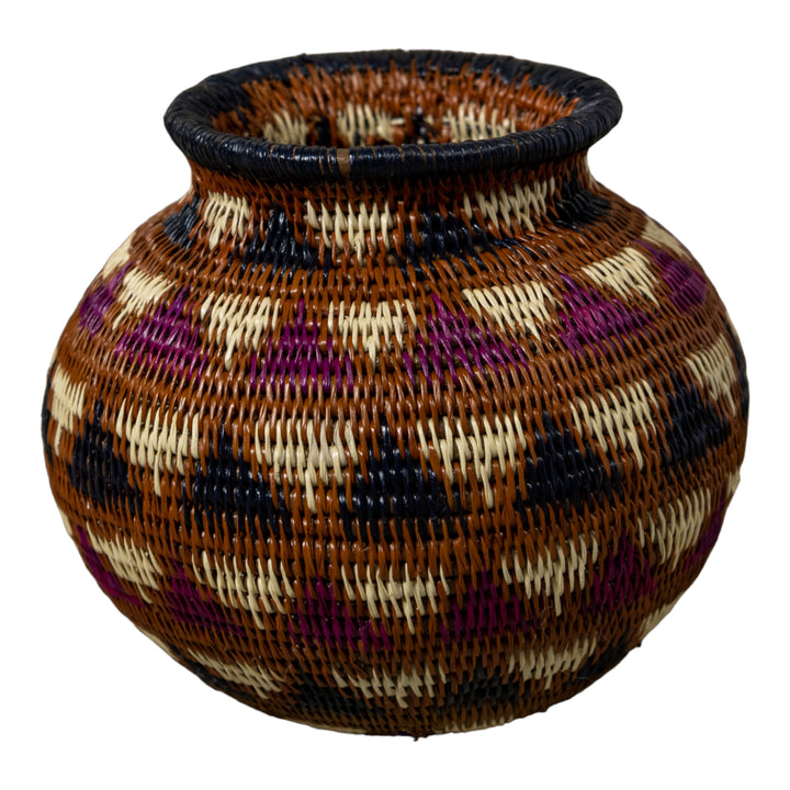 Black Brown And White Feathered Design Rainforest Basket