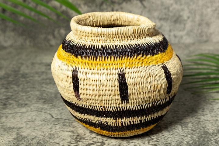 Black and Yellow Vintage Basket