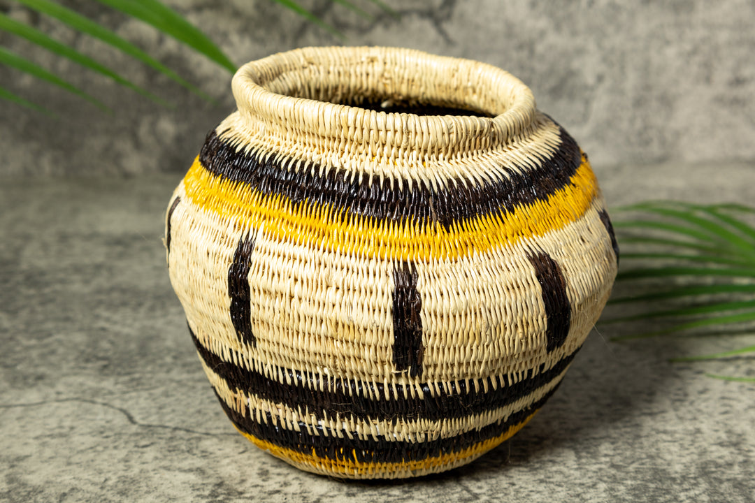 Black and Yellow Vintage Basket