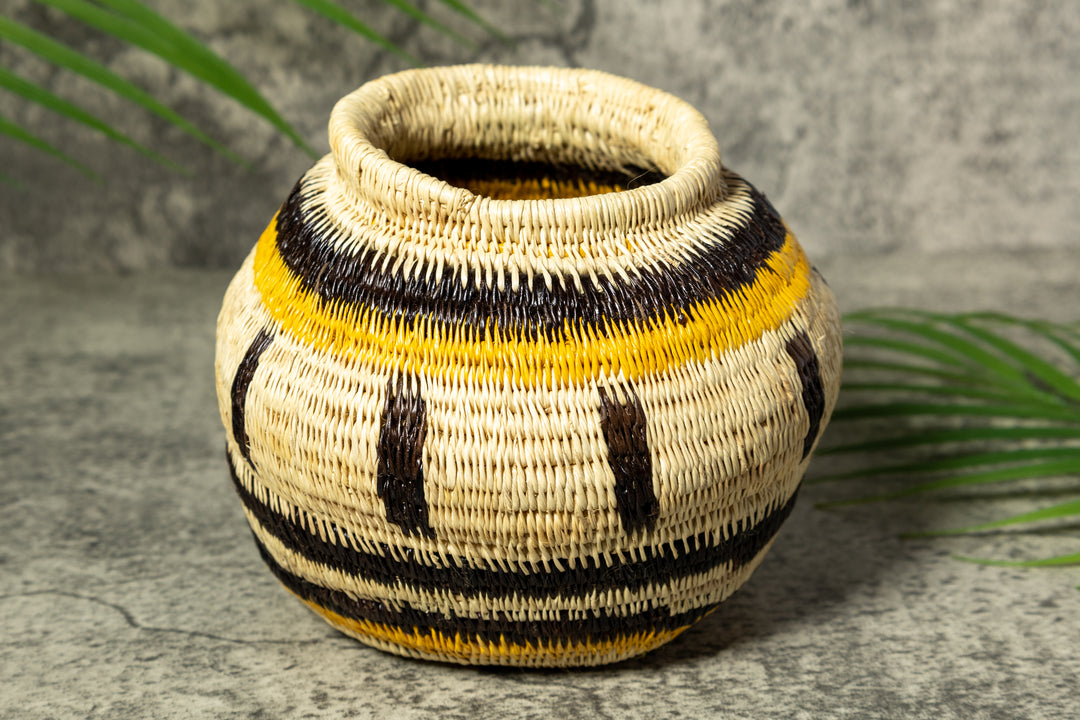 Black and Yellow Vintage Basket