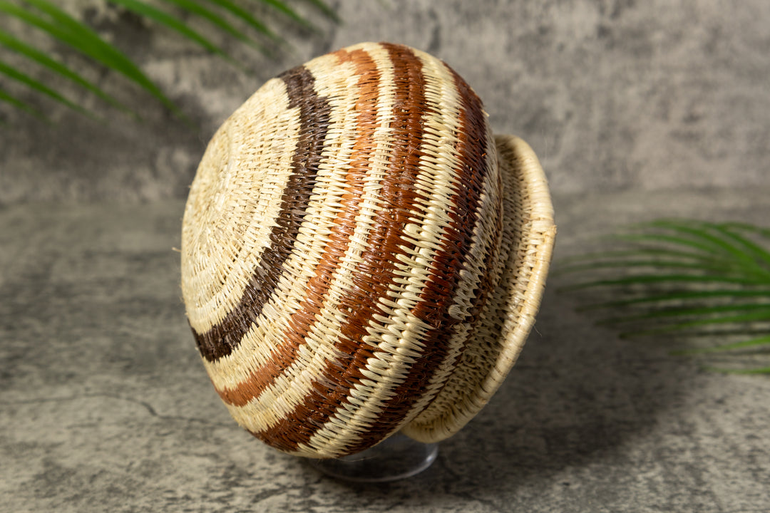 Brown Strip Rainforest Vintage Basket