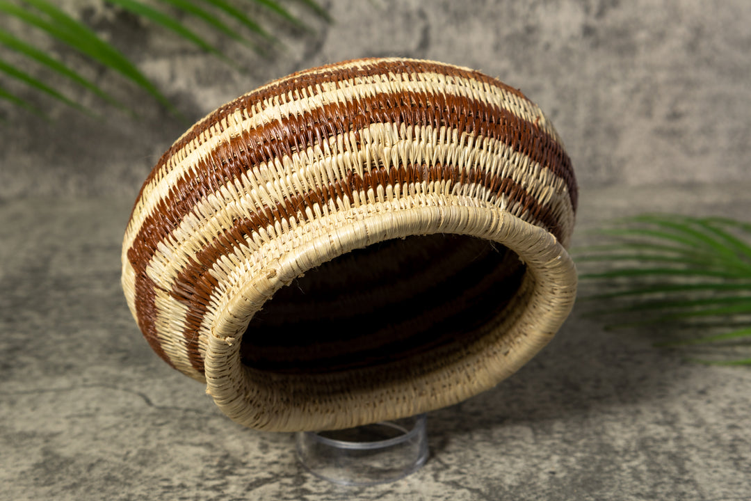Brown Strip Rainforest Vintage Basket