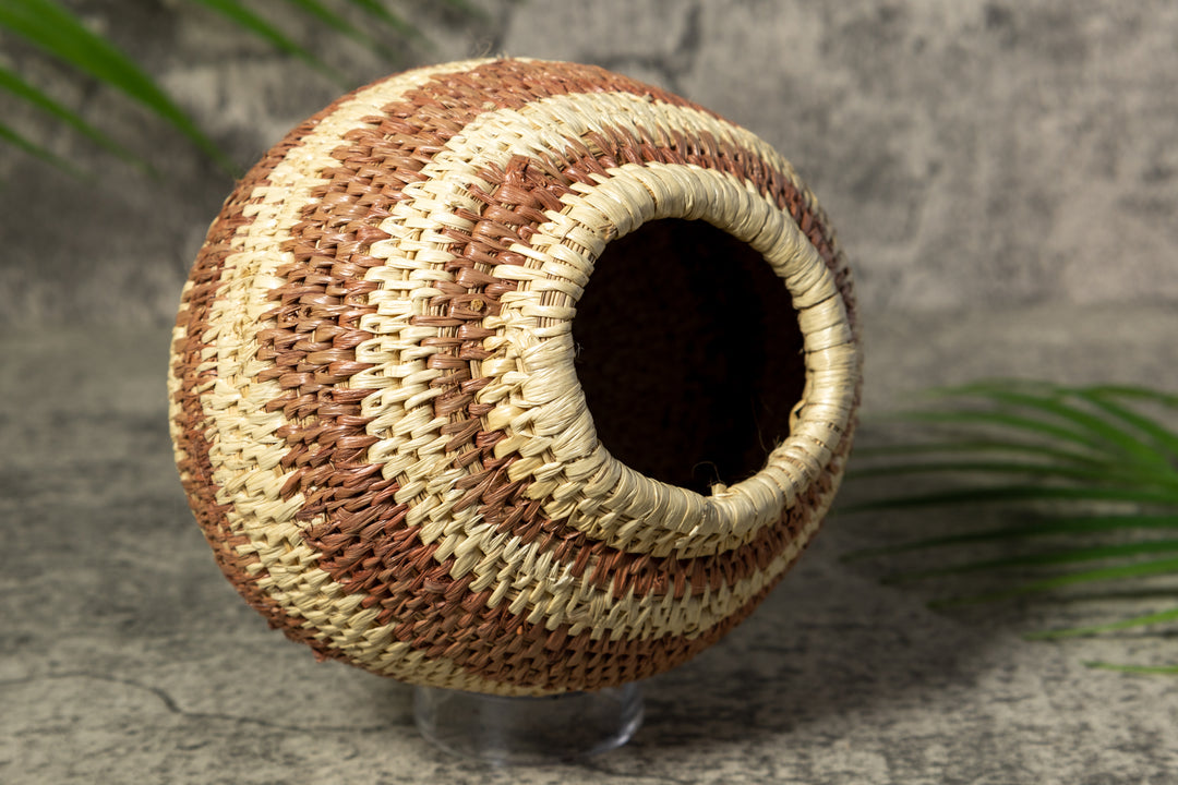 Brown Band Rainforest Vintage Basket